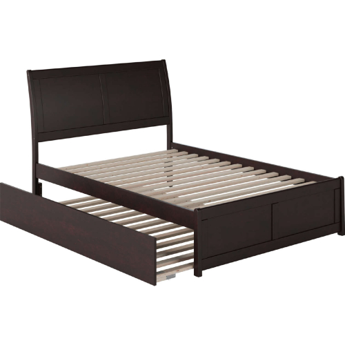 Portland Full Platform Bed with Matching Foot Board & Full Urban Trundle in Espresso