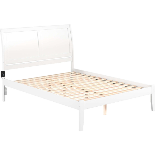 Portland Queen Platform Bed in White Finish Wood