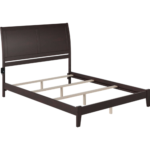 Portland Queen Bed w/ Open Footboard & Turbo Charger in Espresso