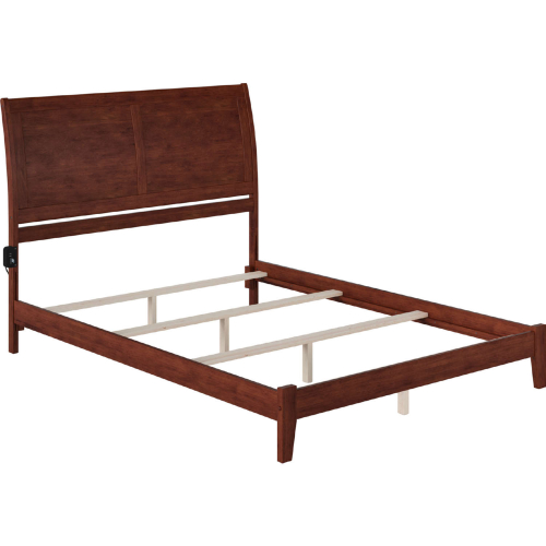 Portland KIng Bed w/ Open Footboard & Turbo Charger in Walnut