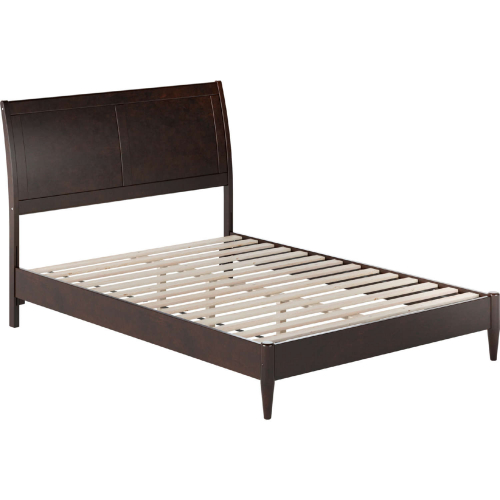 Valencia Full Low Profile Sleigh Platform Bed in Espresso Finish Wood