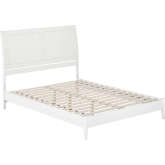 Valencia Queen Low Profile Sleigh Platform Bed in White Finish Wood