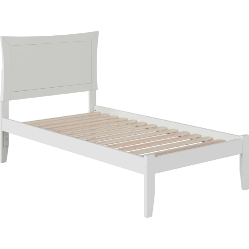 Metro Twin XL Bed w/ Open Footboard in White