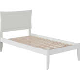 Metro Twin XL Bed with Open Footboard in White