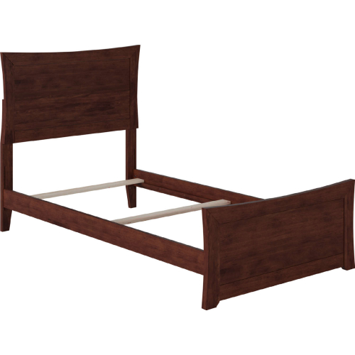 Metro Twin XL Bed with Matching Footboard in Walnut