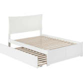 Metro Full Bed w/ Flat Panel Footboard & Urban Trundle in White