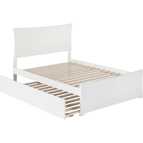 Metro Full Bed w/ Matching Footboard & Urban Trundle Bed in White