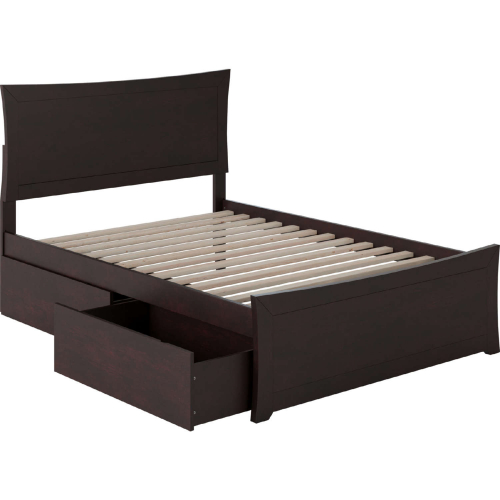 Metro Full Bed with Matching Footboard & 2 Urban Bed Drawers in Espresso