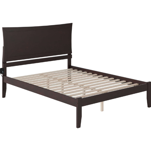 Metro Queen Bed w/ Open Foot Rail in Espresso