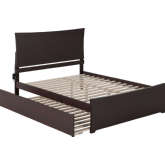 Metro Queen Platform Bed, Match Footboard, Turbo Charger & Twin XL Trundle in Espresso