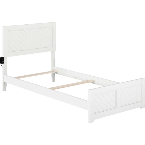 Canyon Twin XL Bed Frame in White Finish Wood