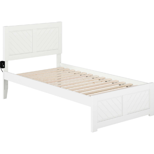 Canyon Twin Platform Bed in White Finish Wood