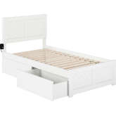 Canyon Twin Platform Bed w/ 2 Drawers in White Finish Wood