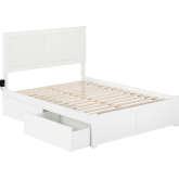 Canyon Full Platform Bed w/ 2 Drawers in White Finish Wood