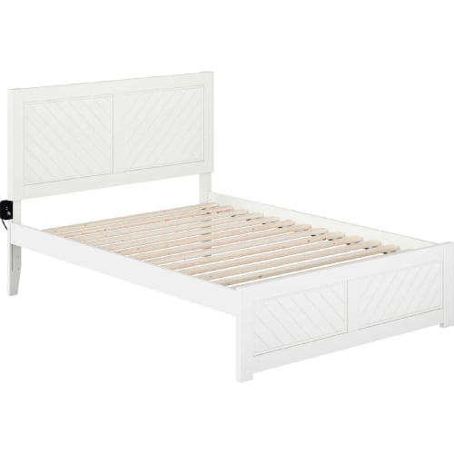 Canyon Full Platform Bed in White Finish Wood