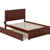 Canyon Full Platform Bed w/ Twin Trundle in Walnut Finish Wood