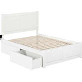 Canyon Full Platform Bed w/ 2 Drawers in White Finish Wood