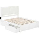 Canyon Queen Platform Bed w/ 2 Drawers in White Finish Wood