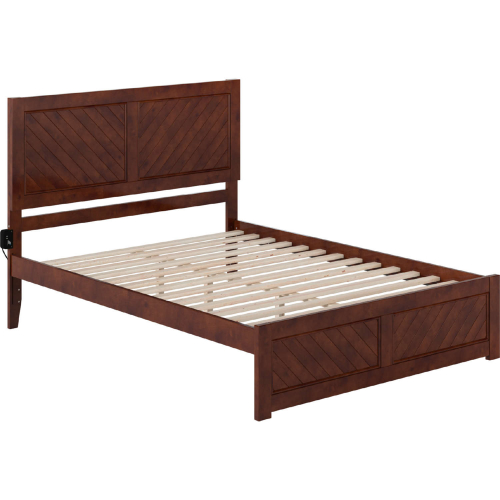 Canyon Queen Platform Bed in Walnut Finish Wood