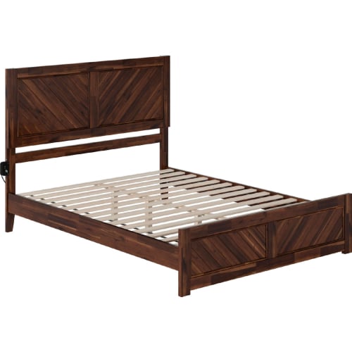 Canyon Queen Low Profile Platform Bed in Barnwood Finish Wood