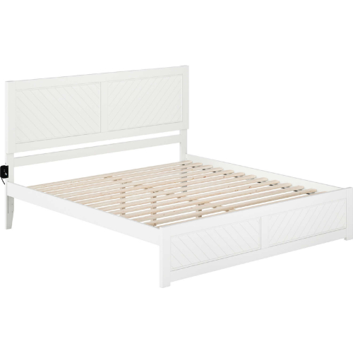 Canyon King Platform Bed in White Finish Wood