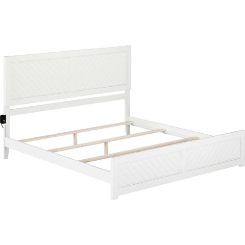 Canyon King Bed Frame in White Finish Wood