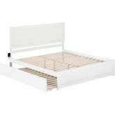 Canyon King Platform Bed w/ Twin XL Trundle in White Finish Wood