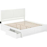 Canyon King Platform Bed w/ 2 Drawers in White Finish Wood