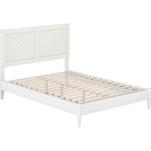 Berkshire Full Low Profile Platform Bed w/ USB in White Finish Wood