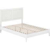 Berkshire Full Low Profile Platform Bed w/ USB in White Finish Wood