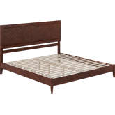 Berkshire King Low Profile Platform Bed w/ USB in Walnut Finish Wood