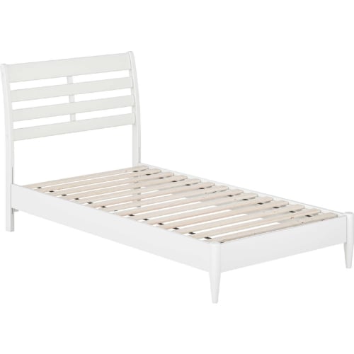 Savannah Twin Low Profile Platform Bed in White Finish Wood