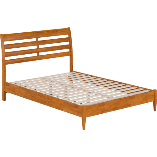 Savannah Full Low Profile Platform Bed in Light Toffee Finish Wood