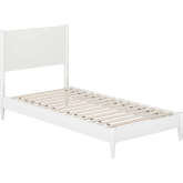 Pasadena Twin XL Low Profile Platform Bed in White Finish Wood