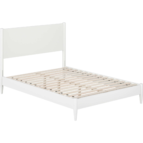 Pasadena Full Low Profile Platform Bed in White Finish Wood