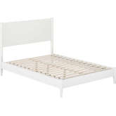 Pasadena Full Low Profile Platform Bed in White Finish Wood