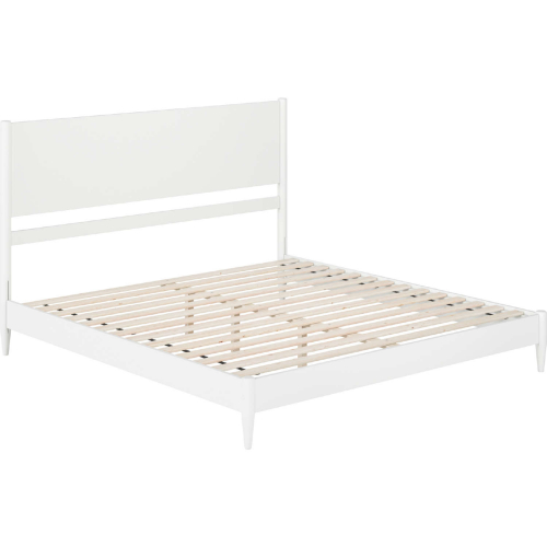 Pasadena King Low Profile Platform Bed in White Finish Wood