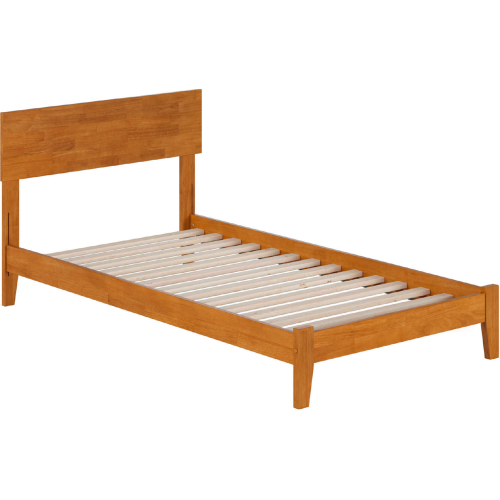 Orlando Twin Low Profile Platform Bed in Light Toffee Solid Wood