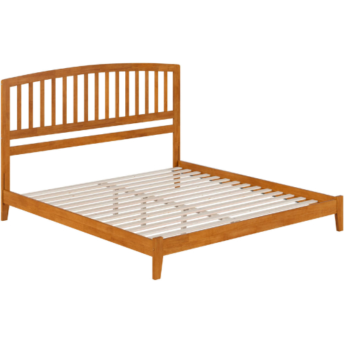 Richmond King Low Profile Platform Bed in Light Toffee Solid Wood