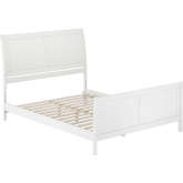 Portland Queen Low Profile Platform Bed & Matching Footboard in White Finish Wood