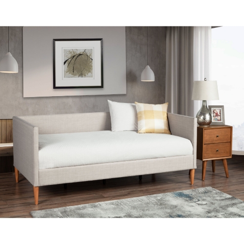 Britney Twin Daybed in Light Grey Fabric