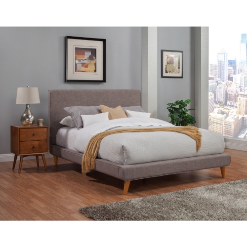 Britney Full Platform Bed in Dark Grey Fabric