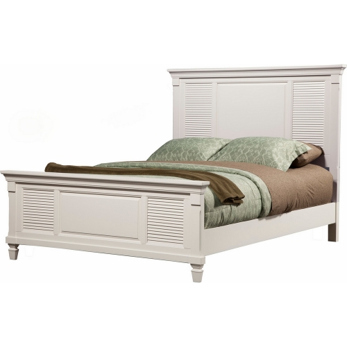 Winchester Eastern King Shutter Panel Bed in White Finish Pine