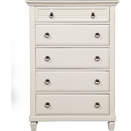 Winchester 5 Drawer Chest in White Finish Pine