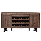 Prairie Sideboard with Wine Holder & Sliding Doors in Reclaimed Natural on Black Base