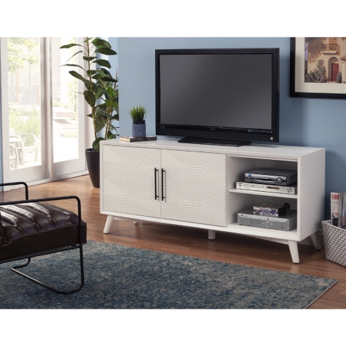 Tranquility 64" TV Stand Console in White Wood