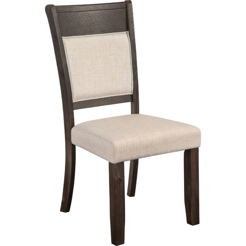 Brayden Dining Chair in Beige Fabric Espresso Wood (Set of 2)