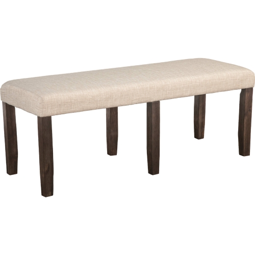 Brayden Dining Bench in Beige Fabric Espresso Wood