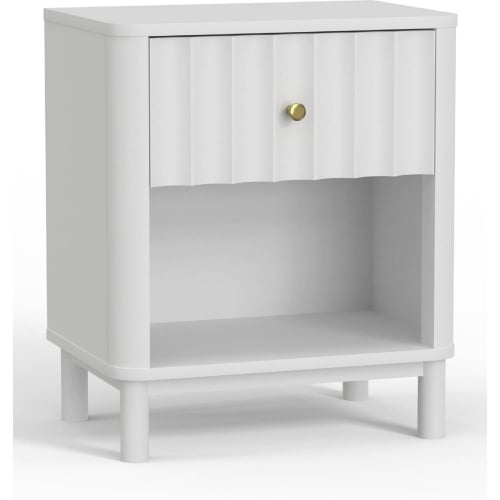 Stapleton 1 Drawer Nightstand in White Finish