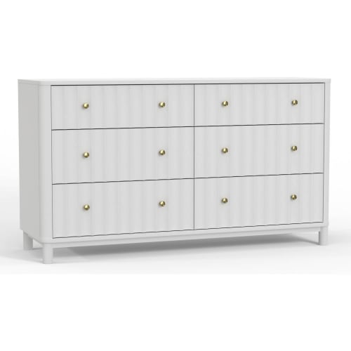 Stapleton 6 Drawer Dresser in White Finish